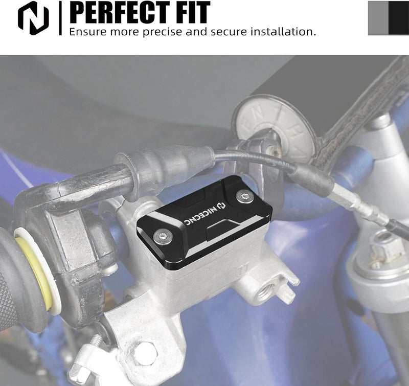 NICECNC Motorcycle Front Brake Fluid Reservoir Cover Compatible with Yamaha YZ85 2002-2023 YZ65 2018-2023 YZ125 2001-2007 YZ250 2001-2007,Billet Aluminum CNC-Machined,See Fitment - Image 2